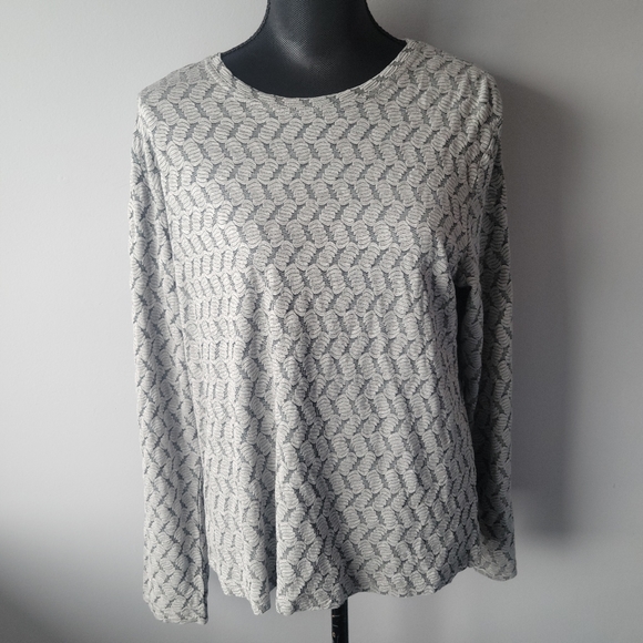 Black Pepper Texture Pattern Long Sleeve Top Size 10 US - Picture 2 of 7